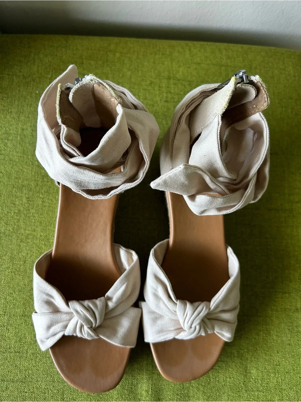 UGG Beige Knot Espadrille Wedge Sandals